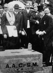 July 4, 1915 ceremony for laying the cornerstone of the first campus building. Photo: UAF Archives