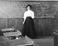Photograph of Harriet Hess in a classroom. Photo: UAF Rasmuson Library, Charles Bunnell Collection