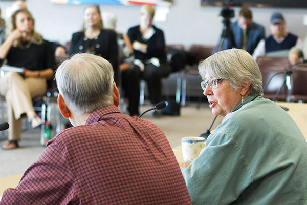 Members of the BOR talk in Fairbanks