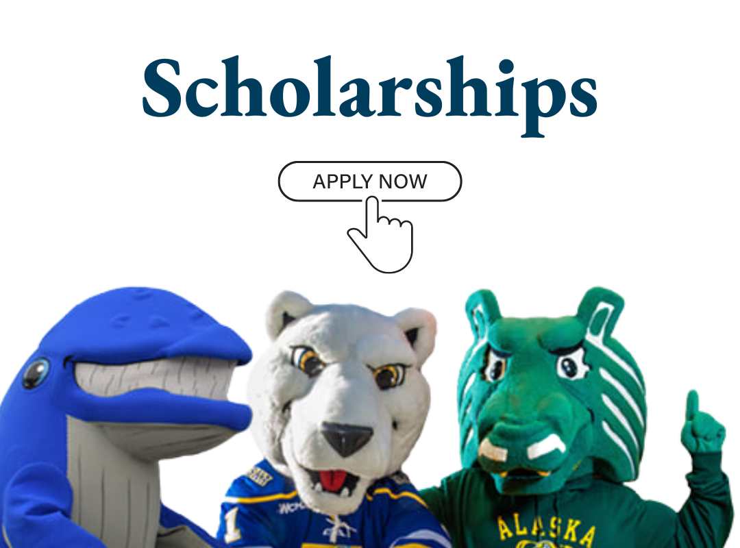Three university mascots promote scholarship applications