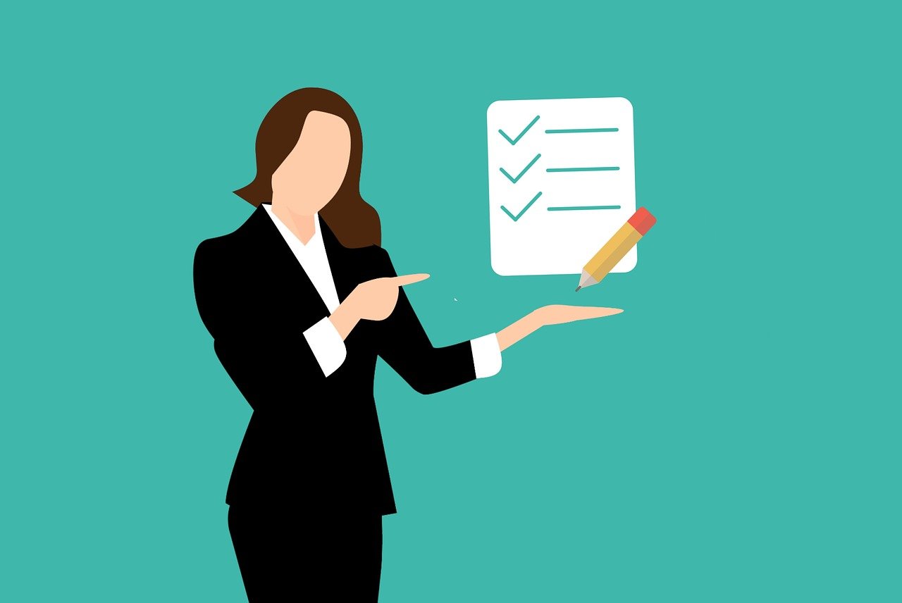 graphic with woman and checklist