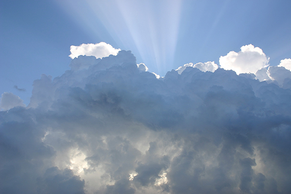 Sunlit clouds