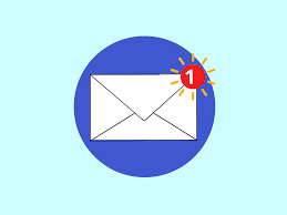 Email clip art of white envelope on a blue background