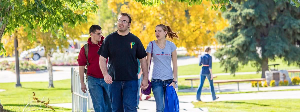 Students walking