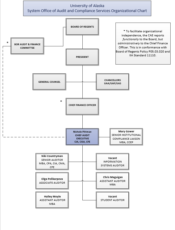 System Wide Audit Organizational Chart