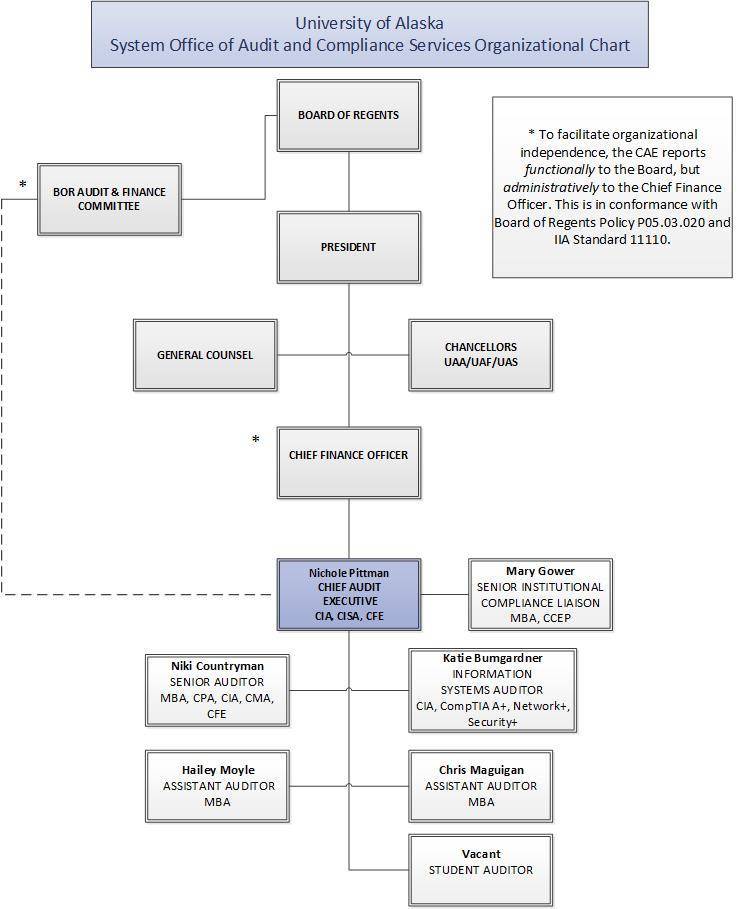 System Wide Audit Organizational Chart
