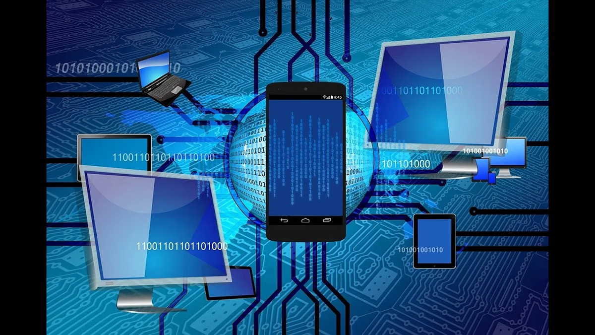 Illustration of computers and technology