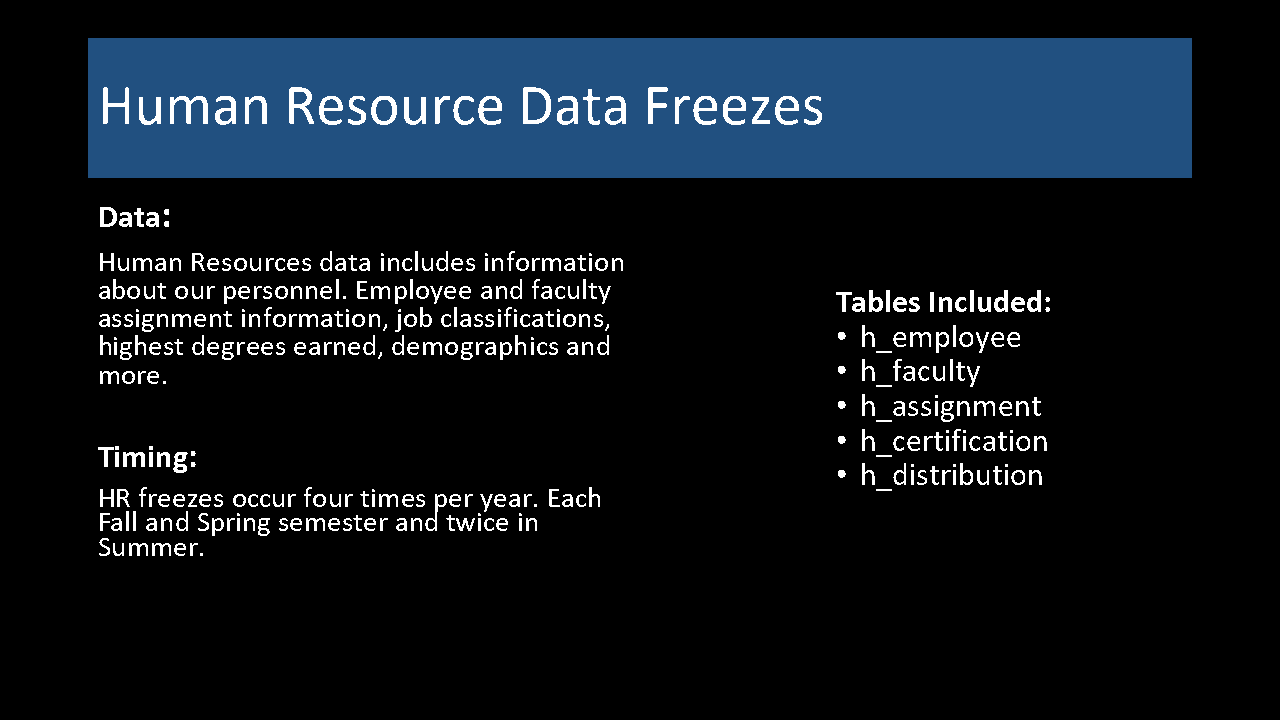 HR Data Freezes
