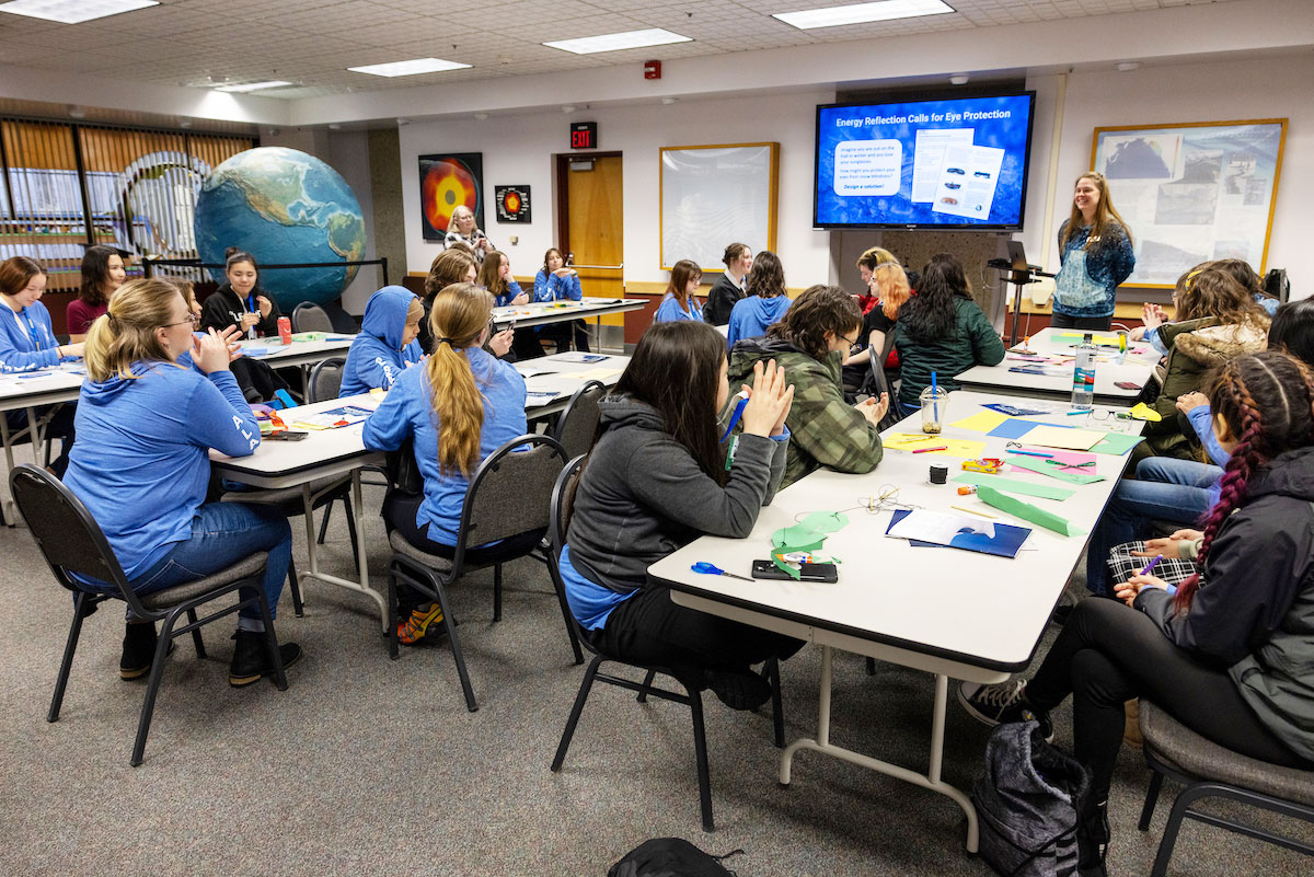 A Teacher Leader instructing a classroom of Educators Rising Alaska Student Leaders