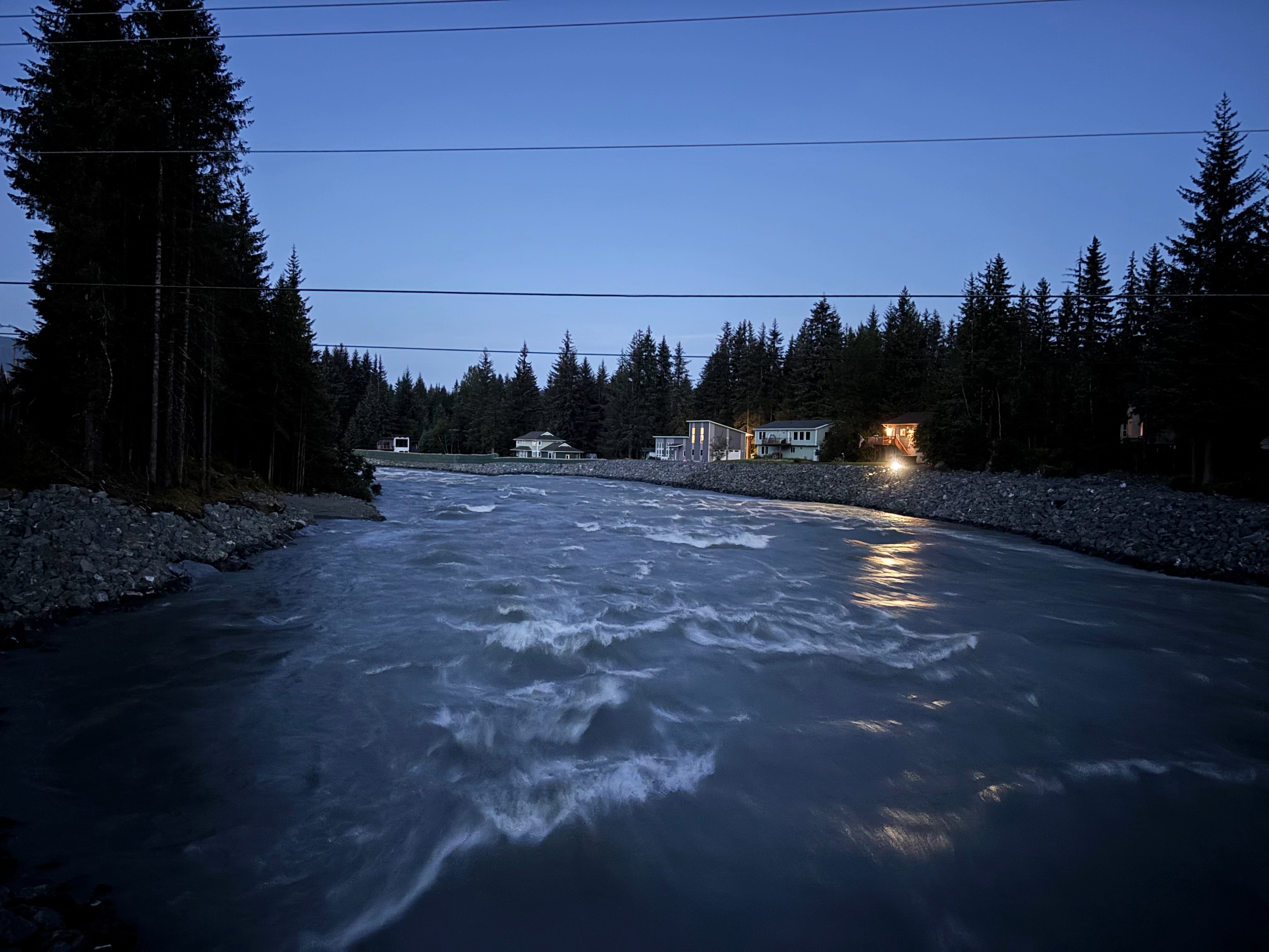 Mendenhall GLOF at night