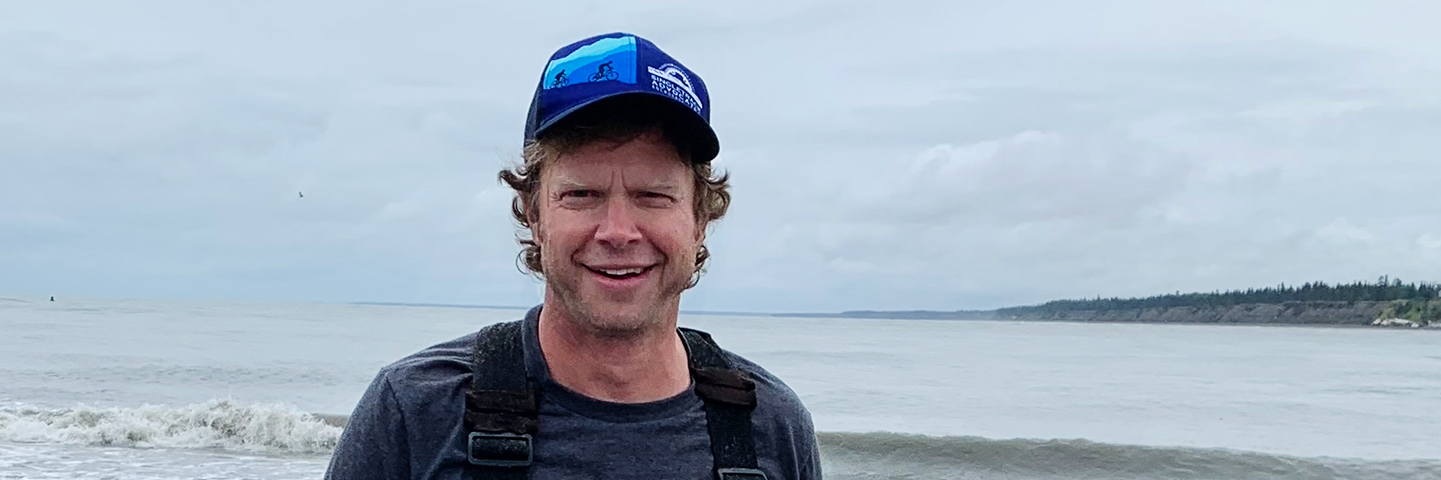 Davin Holen fishing with his son on the Kasilof River.