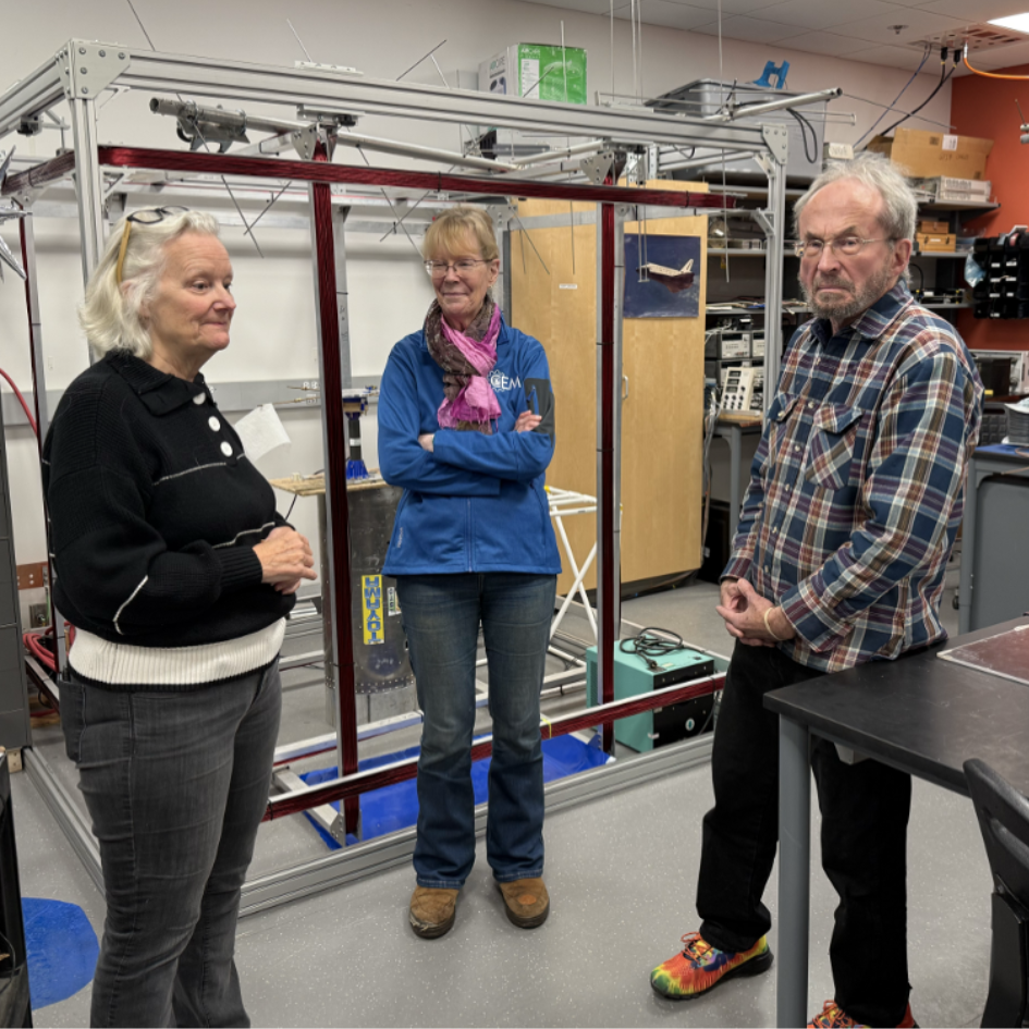 Denise Thorsen and Rachel and Richard Kacsur in UAF CEM lab