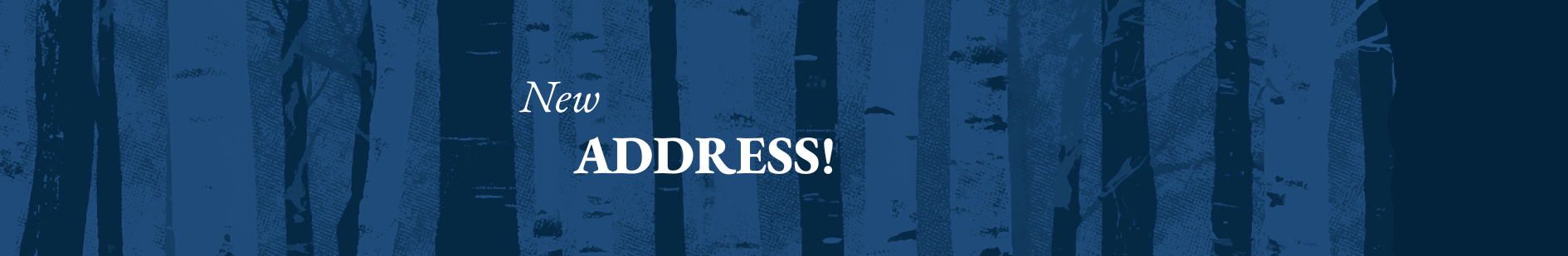 New address blue banner