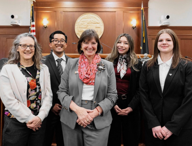The office staff of Rep Alyse Galvin in the Capitol