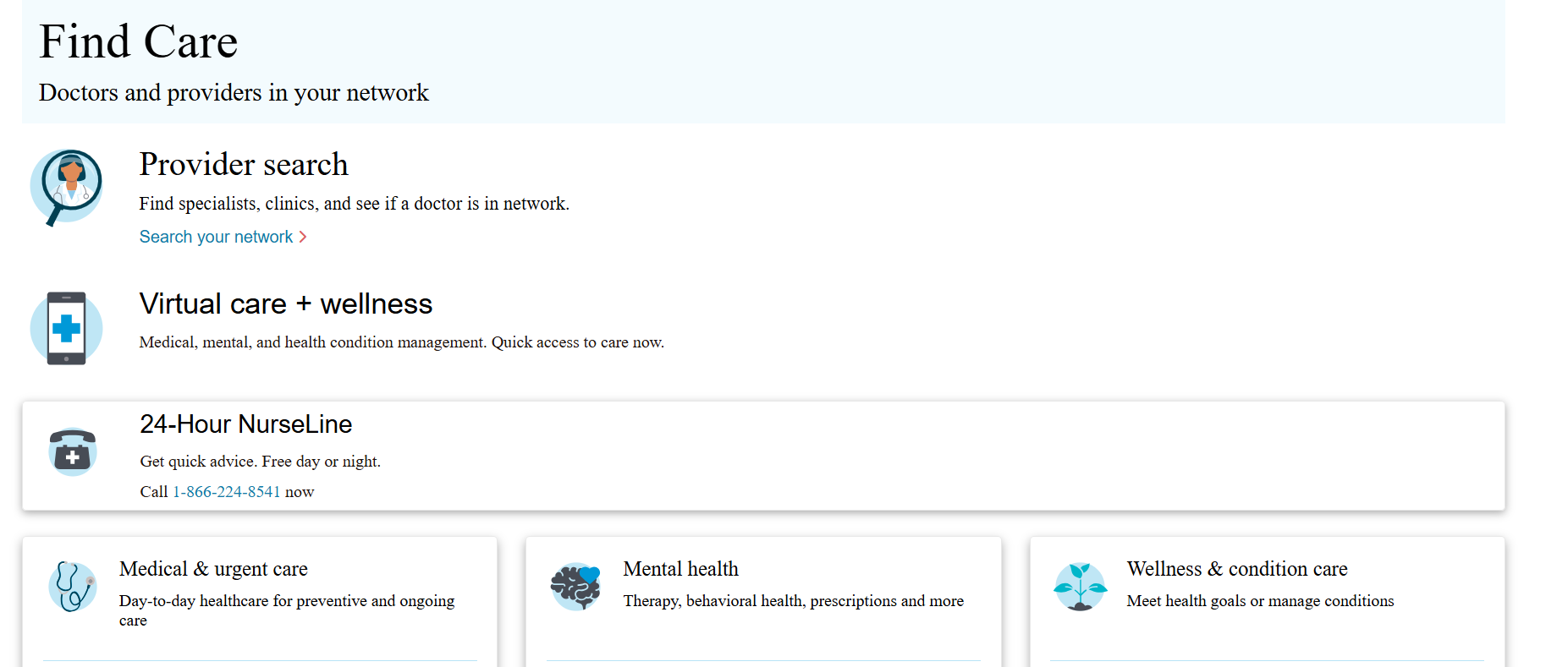 snip of premera's website