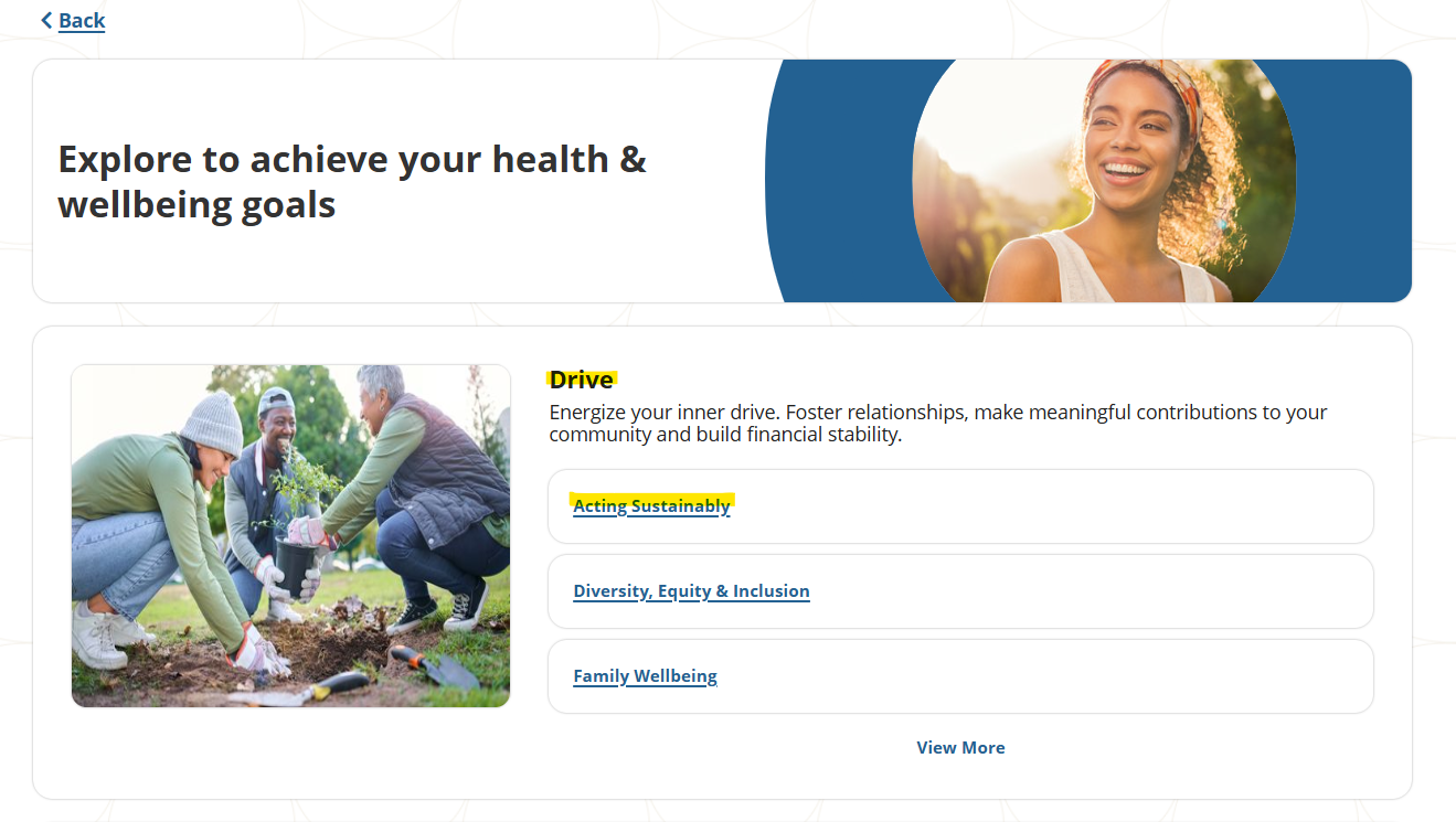 snip of personify health catalogue website with drive highlighted