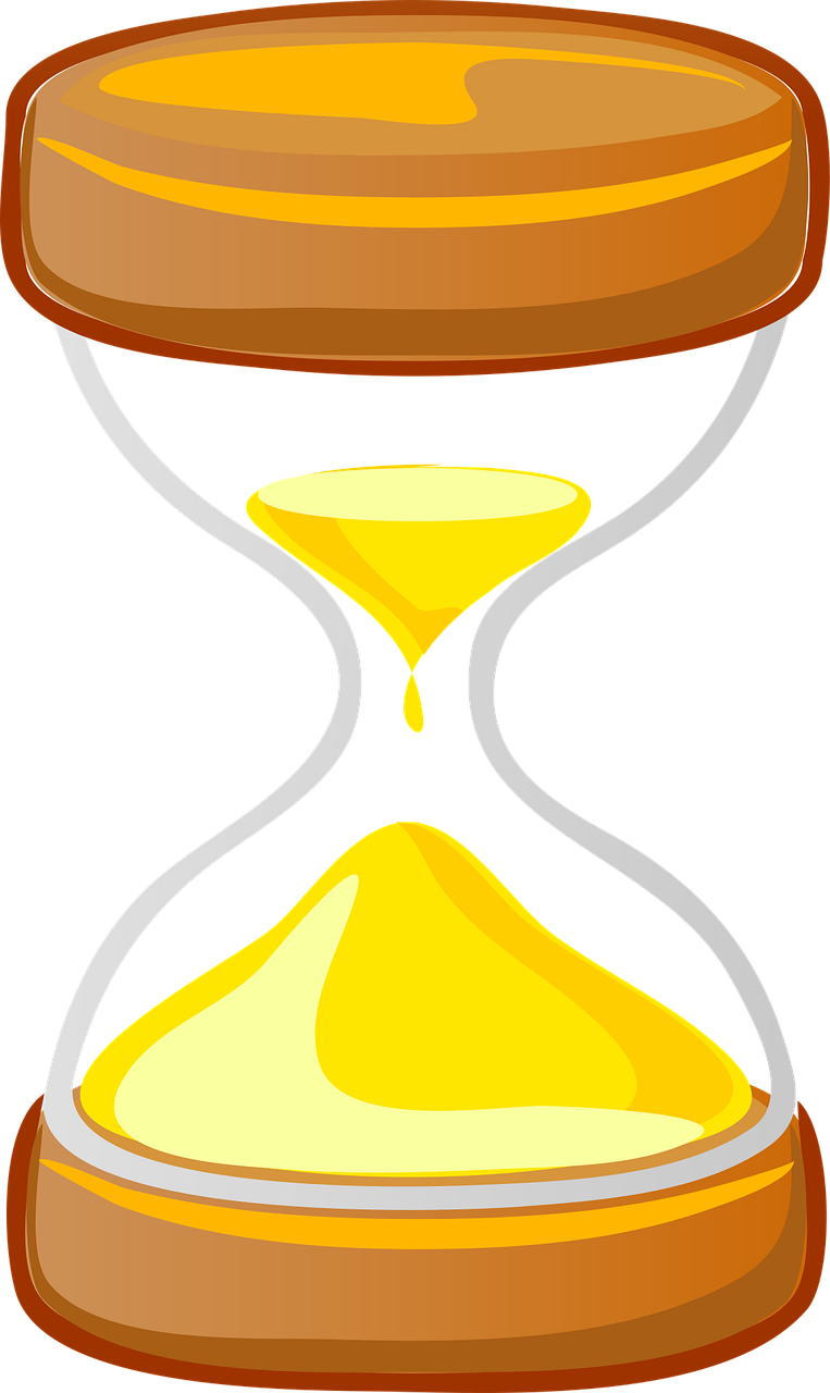 Hourglass counting down time