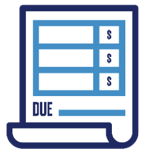 a paper with dues written 