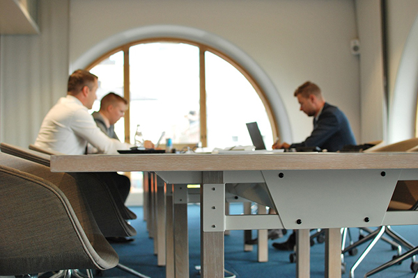 Business people at a table