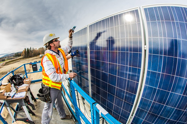 Solar panels on campus