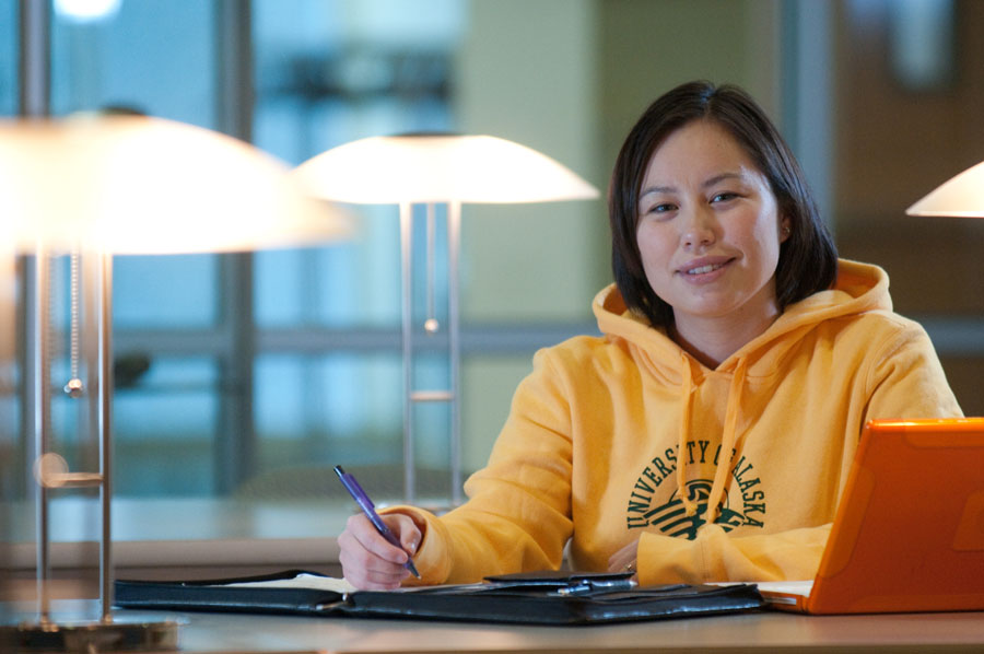 Audrey Alstrom, doing coursework in 2009.