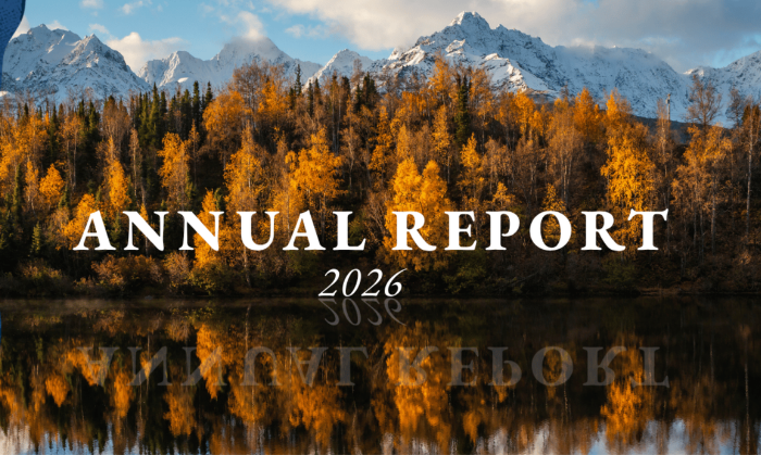 UA Foundation Annual Report 2026 with fall foliage in background