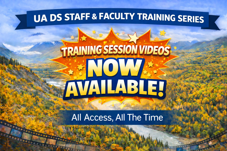 UA Disability Services “All Access” training session videos available with fall mountain in background