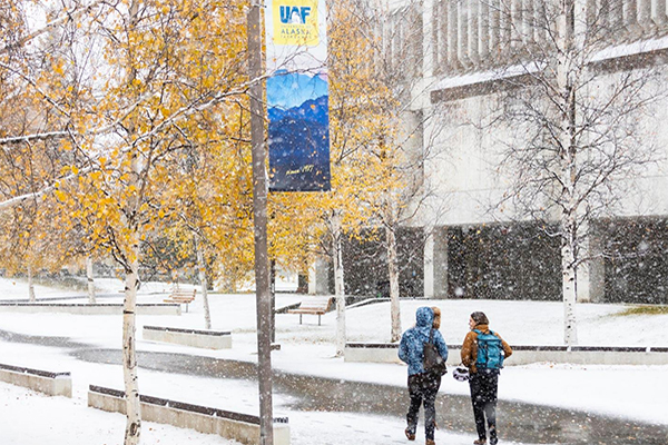 UAF campus in winter
