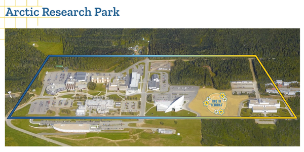 a screenshot of the map of the campus where the park will sit