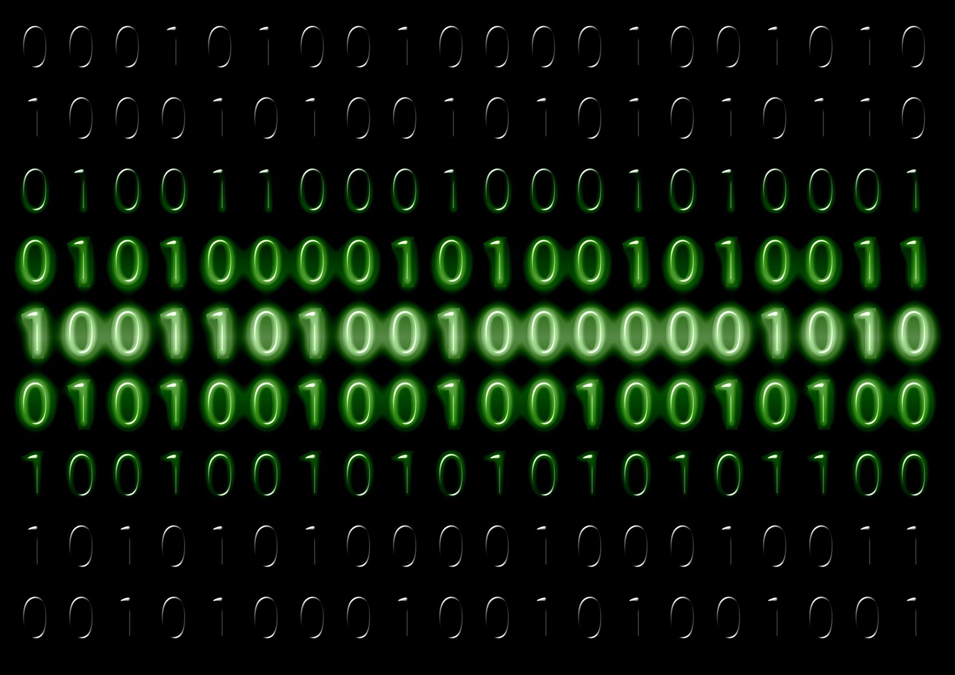 Graphic showing binary code - 1's and 0's