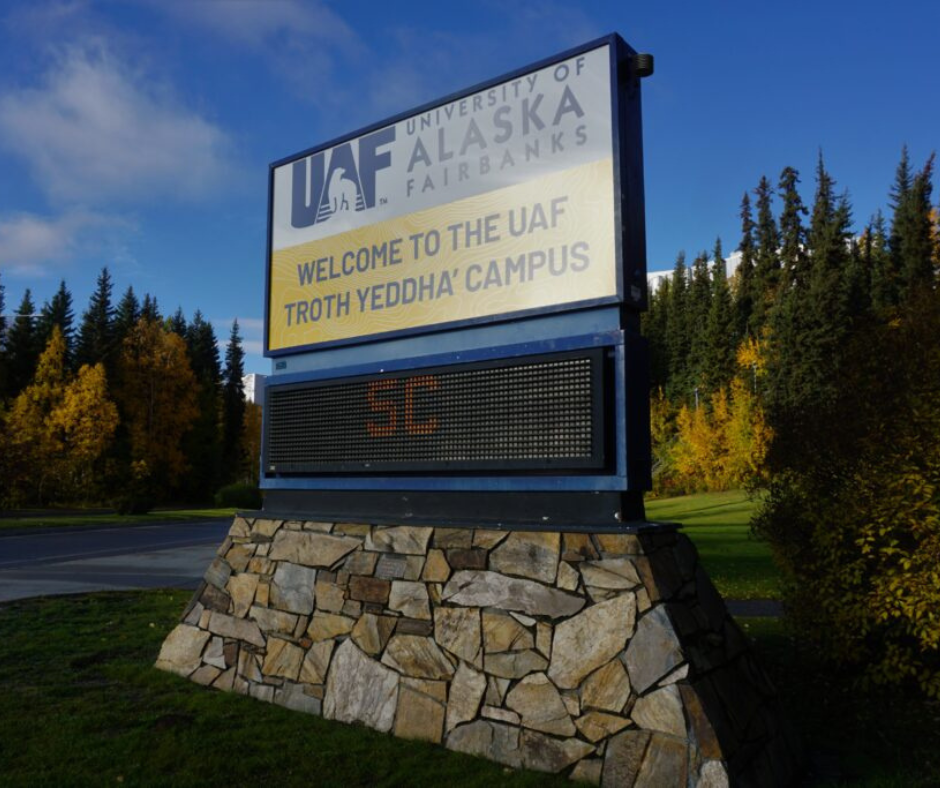 the sign out front of UAF reads the temperature