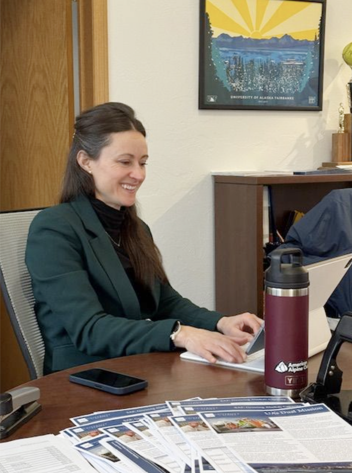 UA Land Management Director Adrienne Stolpe in between meetings with legislators.