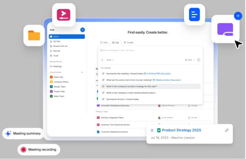 Screenshot of the new Zoom Hub interface showing new features
