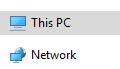"This PC" in file explorer is selected. An image of a single computer is to its left.