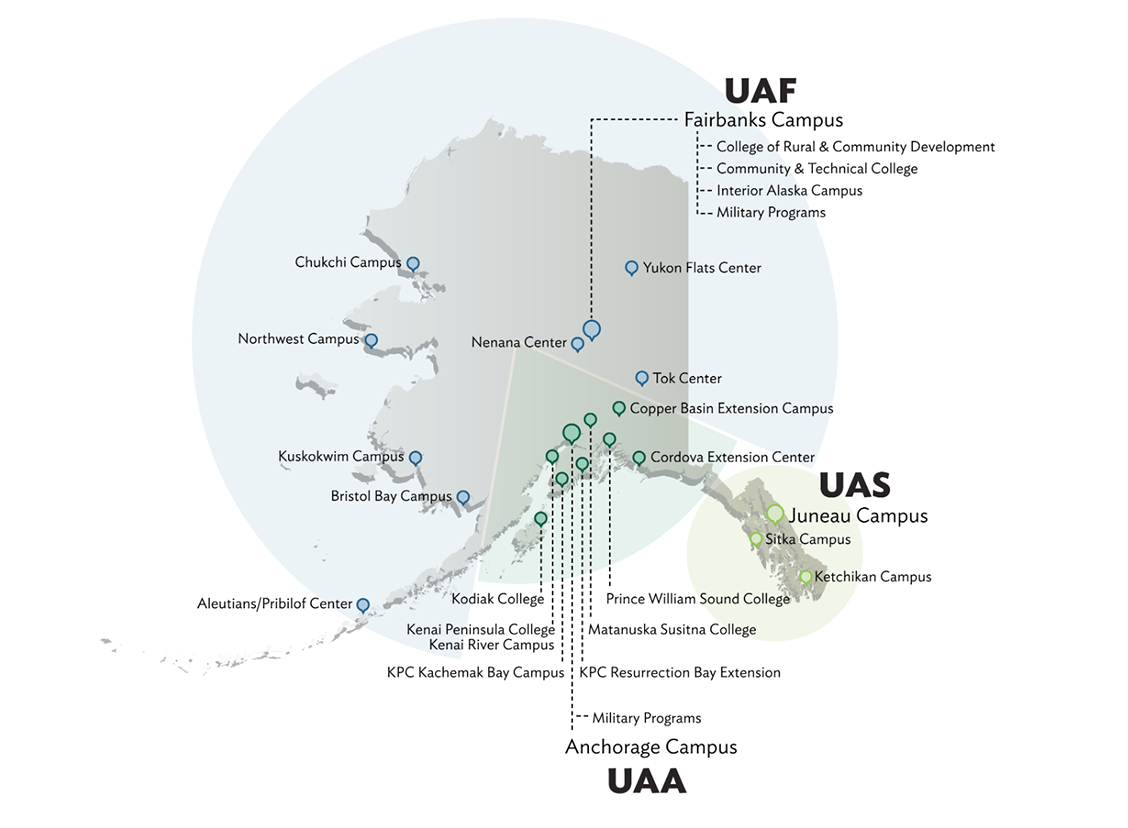 Map of the UA system 