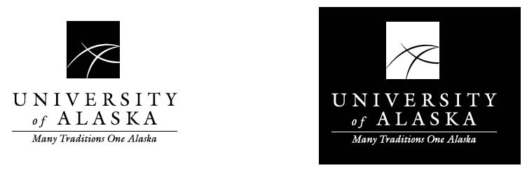 Black and white and white on black logo examples