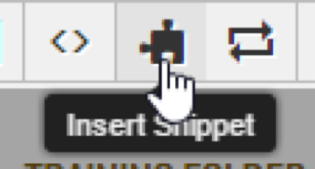 Inserting a snippet through the JustEdit toolbar
