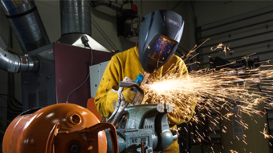 Welding student