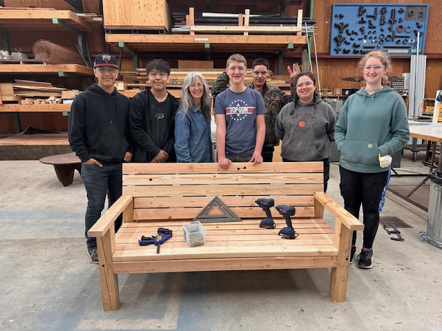 group of dual enrollment construction students