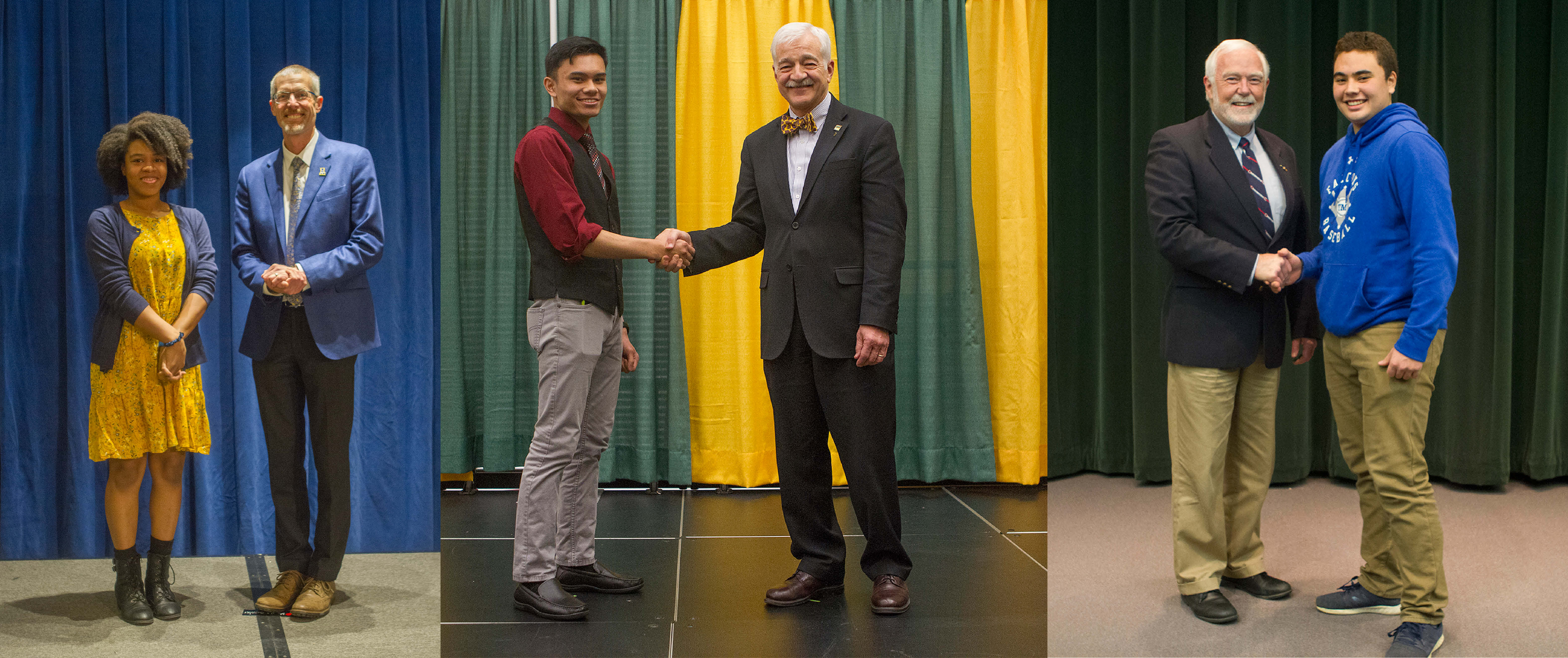 Scholars standing with Chancellors from UAF, UAA, and UAS