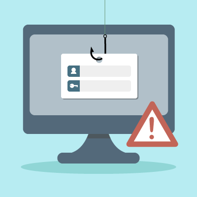 image of computer with phishing credentials