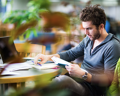 Man reading a book