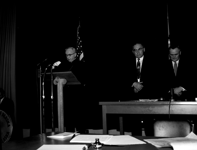 Priest Delivers Benediction at Constitution Signing Ceremony