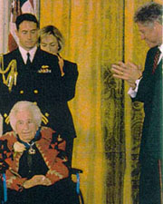 In 1998, at the age of 96, Mardy Murie received the Presidential Medal of Freedom from President Clinton.