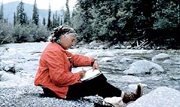 Margaret Murie makes notes during the Sheenjek expedition. Photo: George Schaller