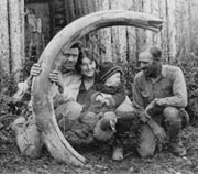 Olaus, Margaret and Martin Murie visit with Jess Rust, an old family friend. Photo: UAF Rasmuson Library, Otto Geist Collection