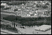 The 1967 Fairbanks flood. The University of Alaska is in the background. Photo: UAF Archives