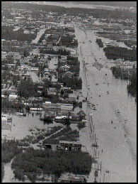 Aerial view of the flood in Fairbanks. Photo: University Relations, UAF