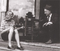 James and his daughter, Barbara, at Samson Hardware. Photo circa 1945.