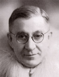Portrait of James Barrack in a fur parka during the 1940s.